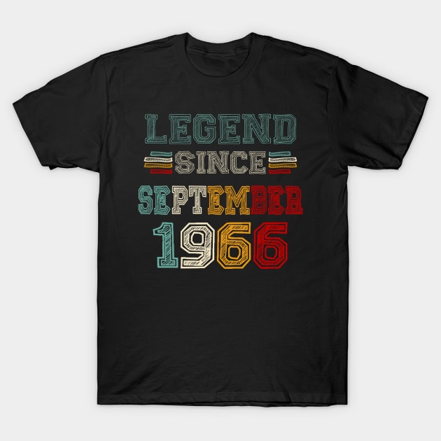 57 Years Old Legend Since September 1966 57th Birthday T-Shirt by TATTOO project
